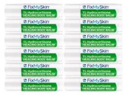 FixMySkin 1% Hydrocortisone Healing Body Balm - Fragrance-Free - Pack Of 12