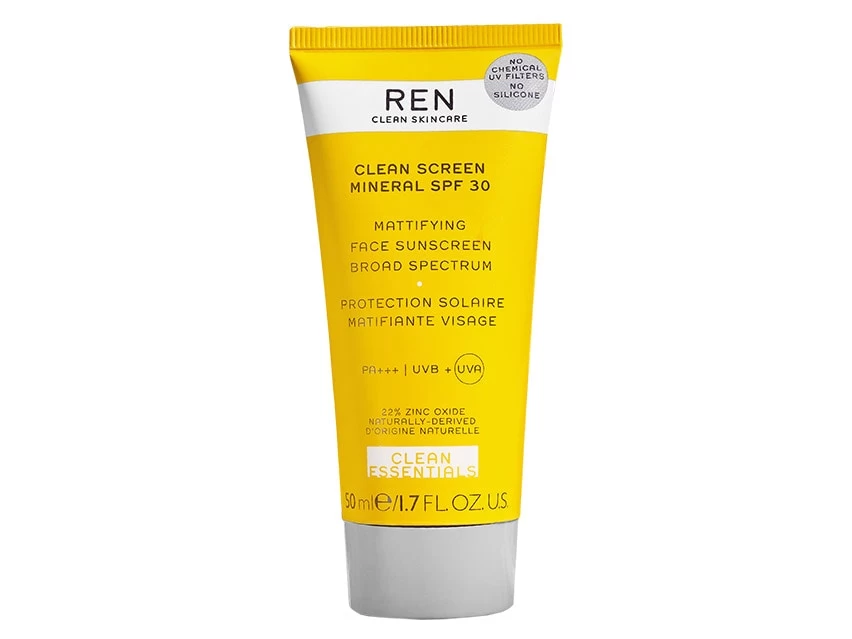 REN Clean Skincare Clean Screen Mineral SPF 30 Mattifying Face Sunscreen 1 REN Clean Skincare Clean Screen Mineral SPF 30 Mattifying Face Sunscreen