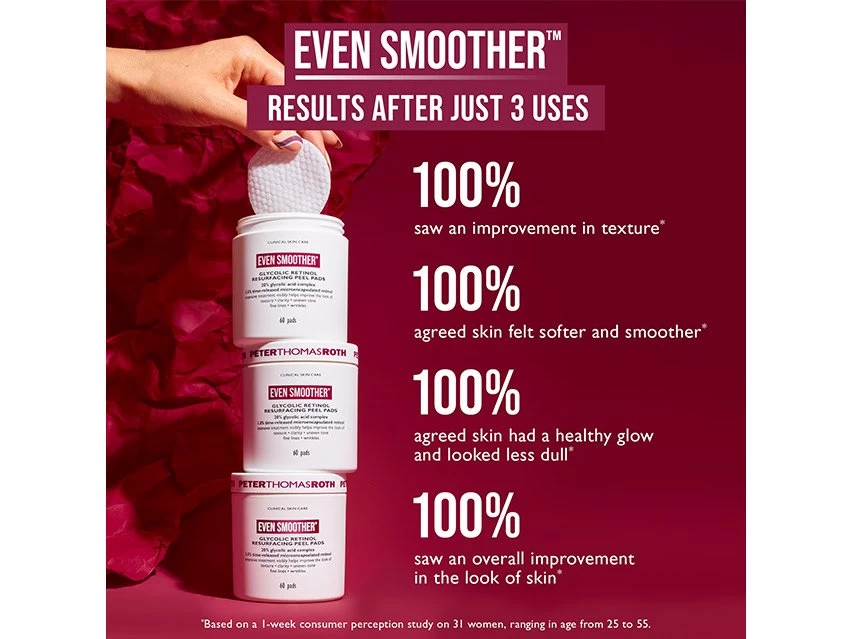 Peter Thomas Roth Even Smoother Glycolic Retinol Resurfacing Peel Pads 4 Peter Thomas Roth Even Smoother Glycolic Retinol Resurfacing Peel Pads - Image 4