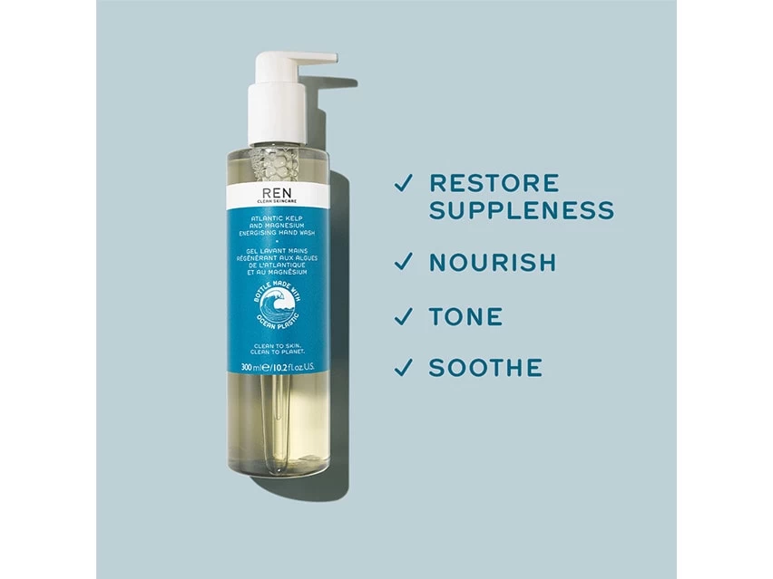 REN Clean Skincare Atlantic Kelp And Magnesium Energizing Hand Wash 3 REN Clean Skincare Atlantic Kelp And Magnesium Energizing Hand Wash - Image 3